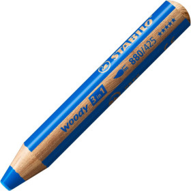 photo-Stabilo woody 3 in 1 - Bleu - Crayon de couleur - Pointe large - Tous supports