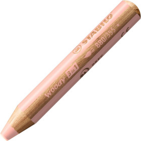 photo-Stabilo woody 3 in 1 - Rose abricot - Crayon de couleur - Pointe large - Tous supports