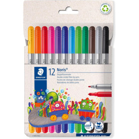 photo-Feutres de coloriage - Double pointe - 12 couleurs - Scolaire - Staedtler - Noris