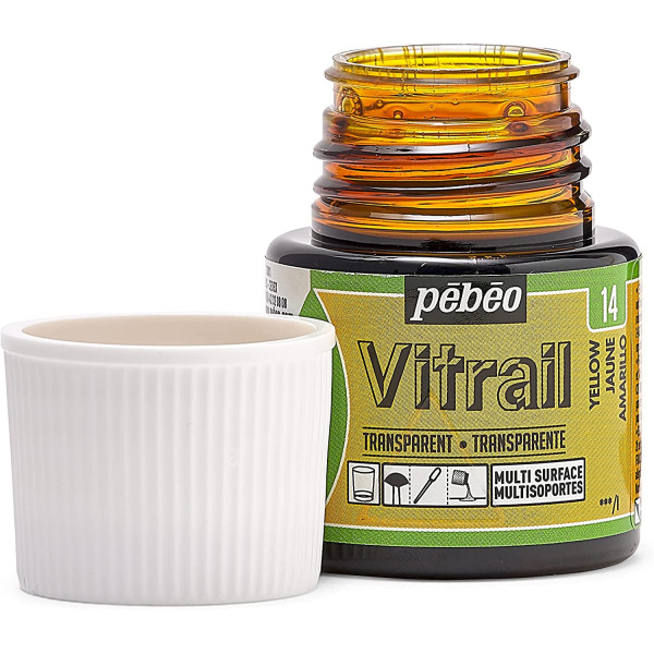 Peinture pour verre - Vitrail - Pébéo - Jaune - 45ml