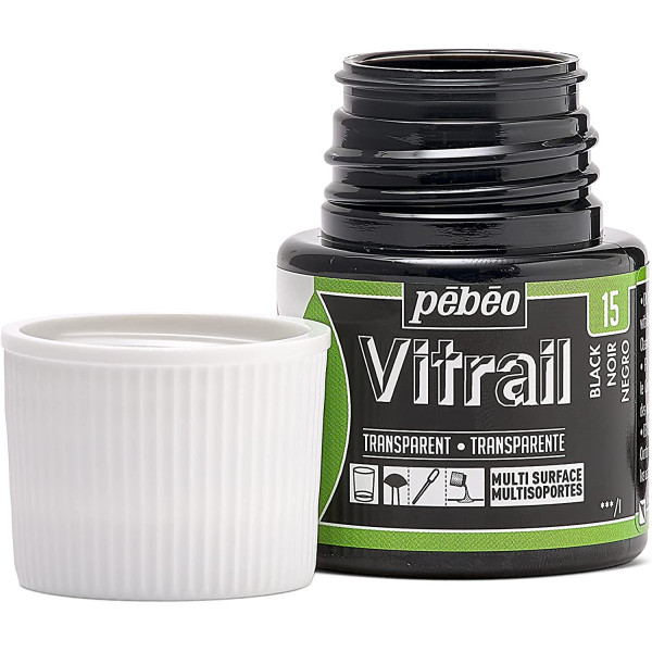 Peinture pour verre - Vitrail - Pébéo - Noir - 45ml