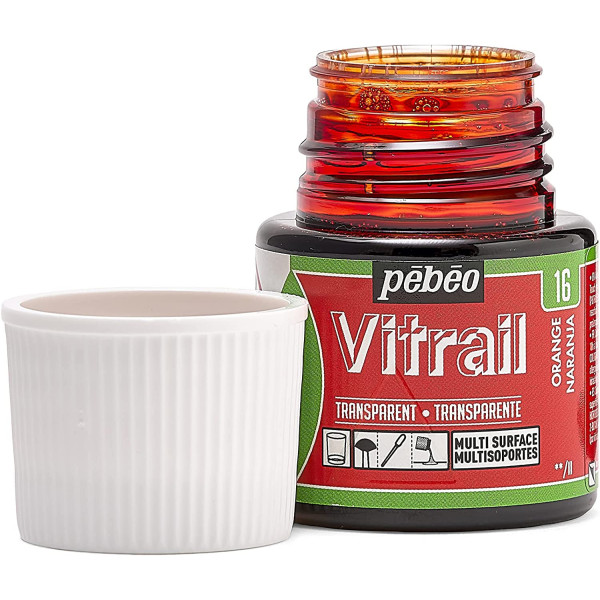 Peinture pour verre - Vitrail - Pébéo - Orange - 45ml
