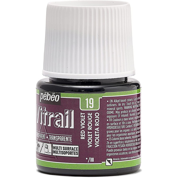 Peinture pour verre - Vitrail - Pébéo - Violet rouge - 45ml
