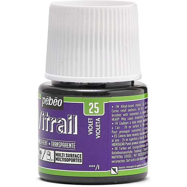 Peinture pour verre - Vitrail - Pébéo - Violet - 45ml