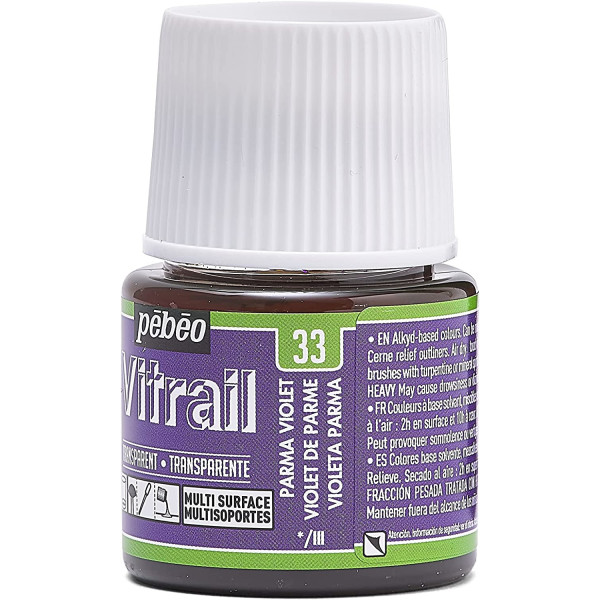 Peinture pour verre - Vitrail - Pébéo - Violet parme - 45ml