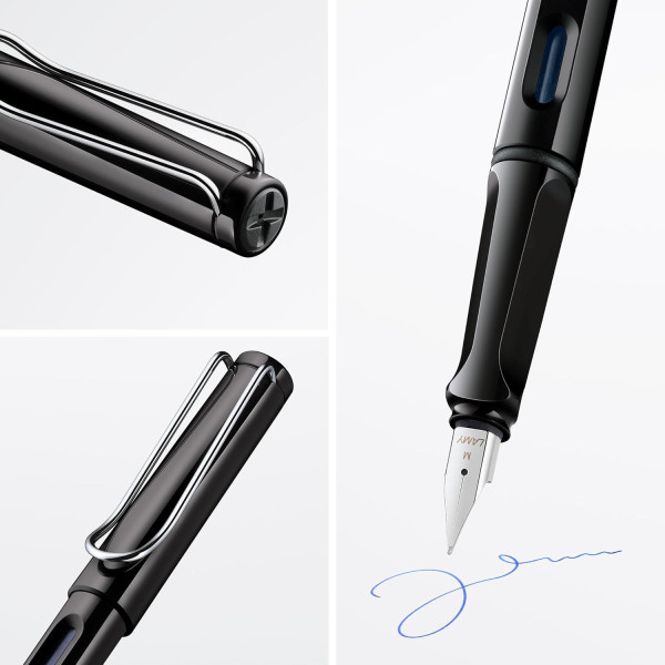 Stylo plume - Mine extra fine EF - Droitier - LAMY - Safari - Noir - Rechargeable