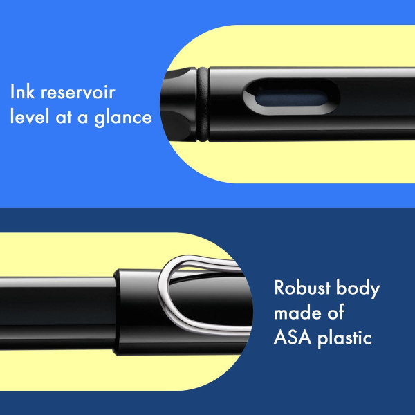 Stylo plume - Mine moyenne M - Gaucher - LAMY - Safari - Noir - Rechargeable