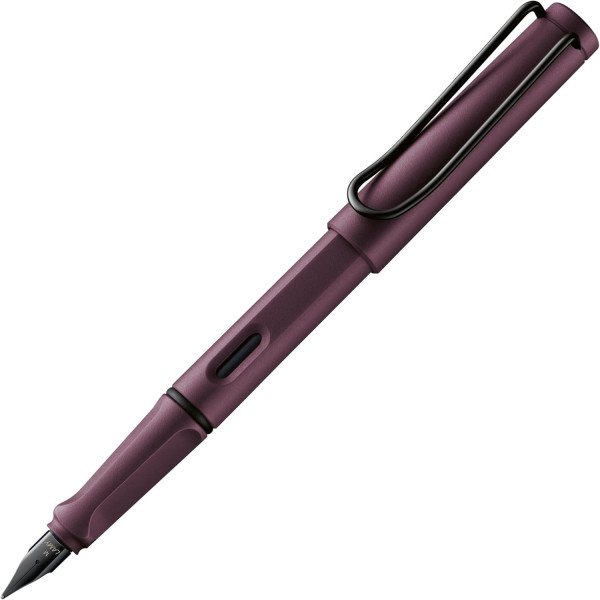 photo-Stylo plume - Mine large B - Droitier - LAMY - Safari - Rouge foncé - Rechargeable
