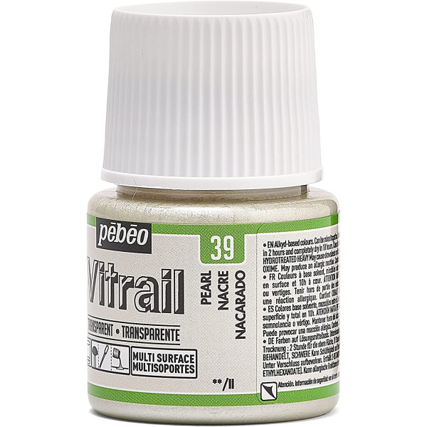 Peinture pour verre - Vitrail - Pébéo - Nacre - 45ml