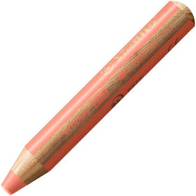 photo-Stabilo woody 3 in 1 - Rouge pastel - Crayon de couleur - Pointe large - Tous supports