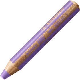 photo-Stabilo woody 3 in 1 - Lilas pastel - Crayon de couleur - Pointe large - Tous supports