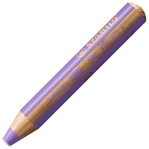 photo-Stabilo woody 3 in 1 - Lilas pastel - Crayon de couleur - Pointe large - Tous supports