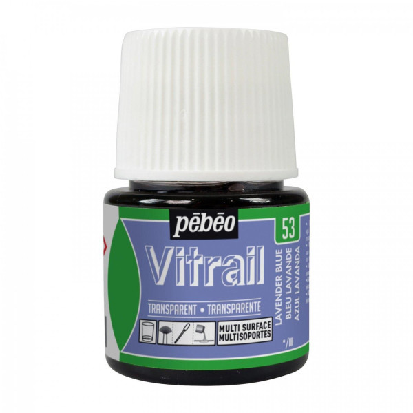 photo-Peinture pour verre - Vitrail - Pébéo - Bleu lavande - 45ml