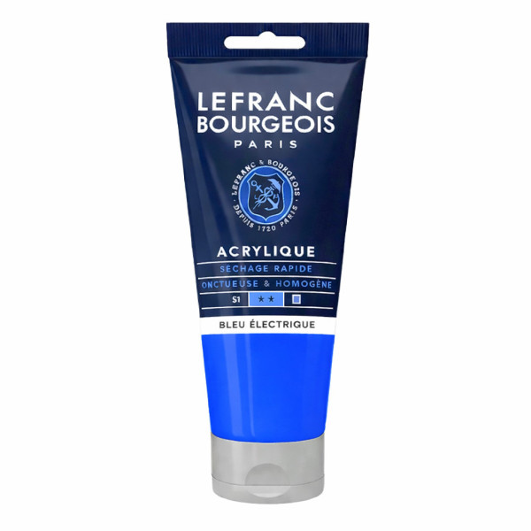 photo-Peinture acrylique - Bleu électrique - 925 - Fine - Lefranc Bourgeois - Tube 80ml