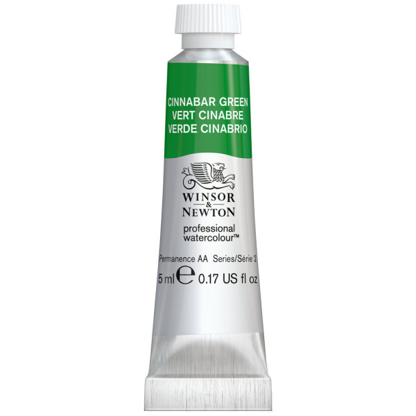 photo-Peinture aquarelle professionnelle - Extra fine - Vert cinabre - 420 - Winsor et Newton - 5ml
