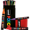 photo-Feutres - POSCA - PC3M - PC5M - Brush - 13 couleurs - Assorties - Pot métal