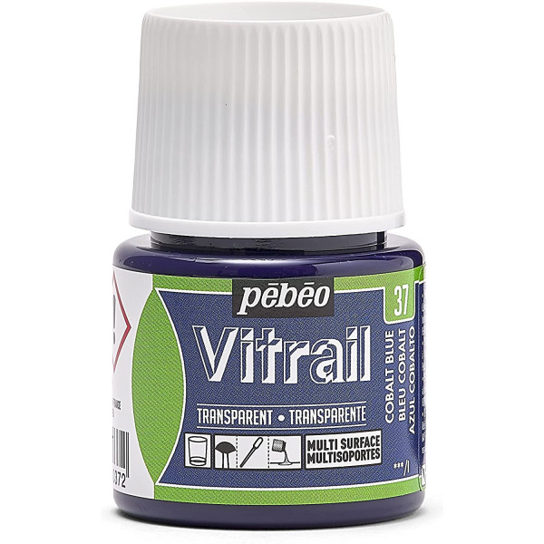 Coffret - Peinture pour verre - Vitrail - Pébéo - 12 x 20ml - Assortiment