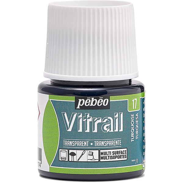 Coffret - Peinture pour verre - Vitrail - Pébéo - 12 x 20ml - Assortiment