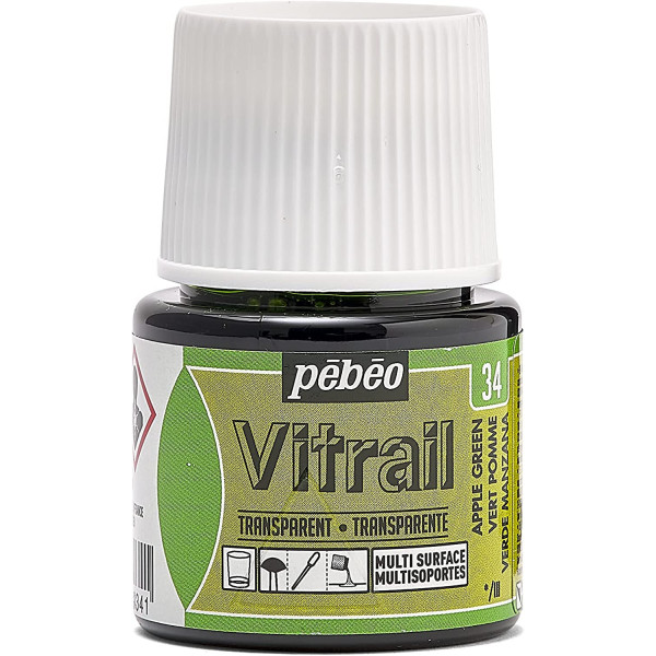 Coffret - Peinture pour verre - Vitrail - Pébéo - 12 x 20ml - Assortiment