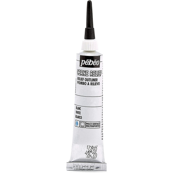 photo-Tube de Cerne Relief - Blanc - Pébéo - 20 ml