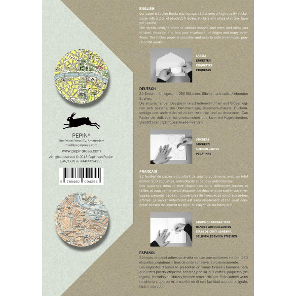 Livret d'étiquettes et stickers - Cartes anciennes - Scrapbooking - 32 feuilles - 250 étiquettes