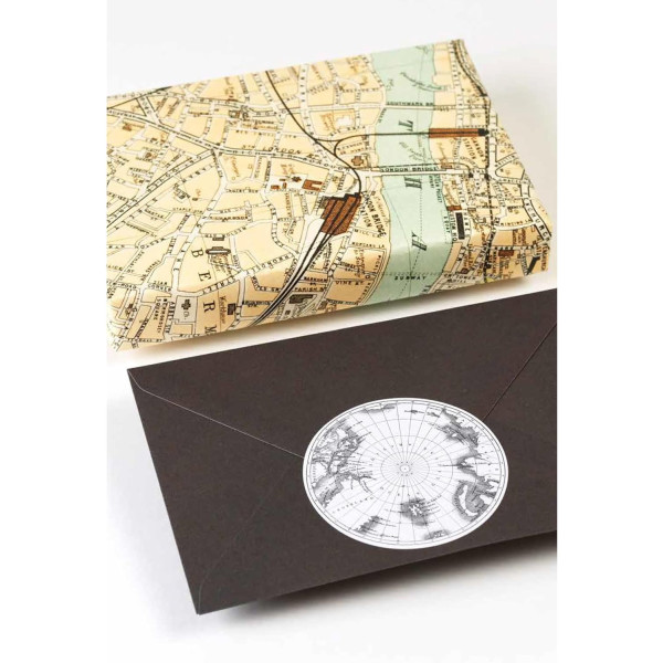 Livret d'étiquettes et stickers - Cartes anciennes - Scrapbooking - 32 feuilles - 250 étiquettes