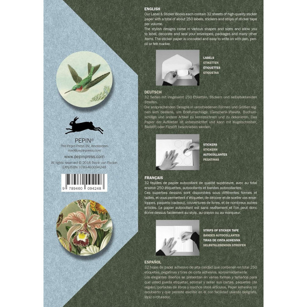 Livret d'étiquettes et stickers - Illustrations nature - Scrapbooking - 32 feuilles - 250 étiquettes