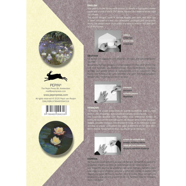 Livret d'étiquettes et stickers - Claude Monet - Scrapbooking - 32 feuilles - 250 étiquettes