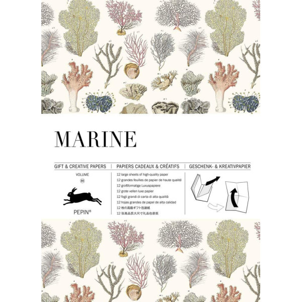 photo-Papiers créatifs - Illustrations marine - Scrapbooking - 12 feuilles - 50x70cm