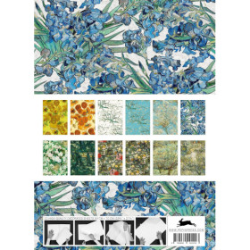 Papiers créatifs - Œuvres de Van Gogh - Scrapbooking - 12 feuilles - 50x70cm