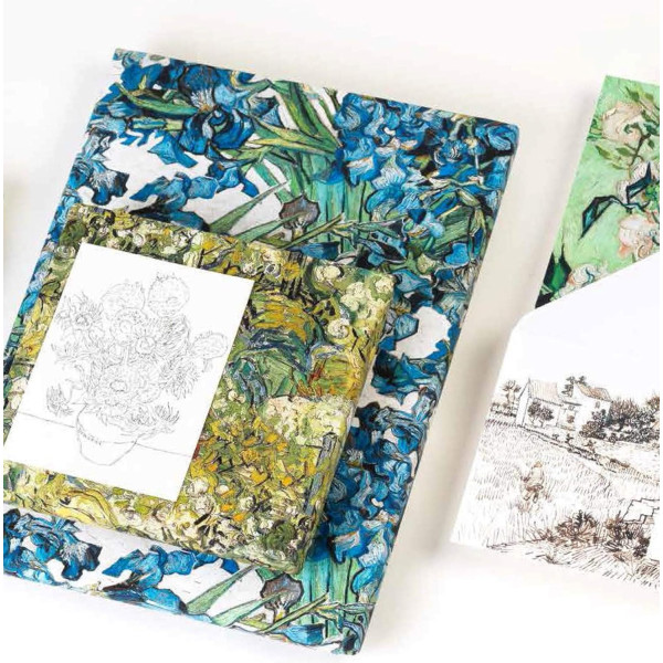 Papiers créatifs - Œuvres de Van Gogh - Scrapbooking - 12 feuilles - 50x70cm