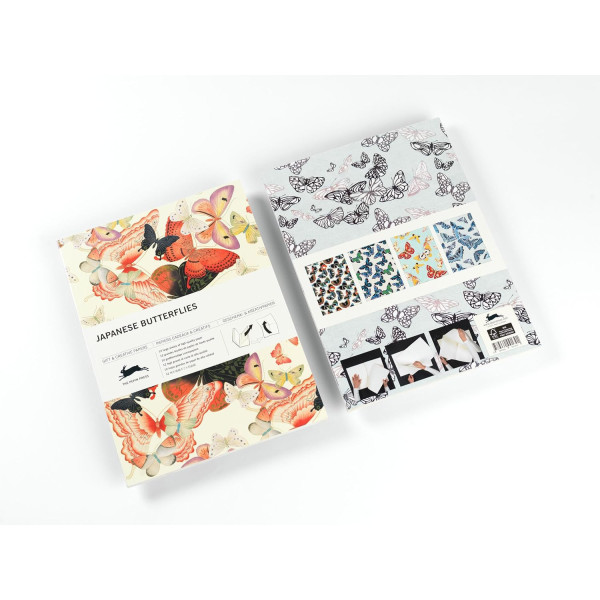 Papiers créatifs - Papillons japonais - Scrapbooking - 12 feuilles - 50x70cm