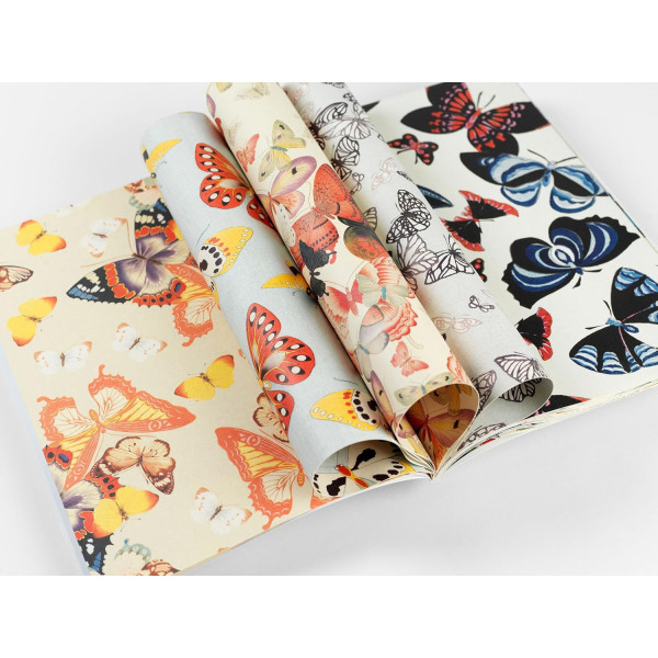 Papiers créatifs - Papillons japonais - Scrapbooking - 12 feuilles - 50x70cm