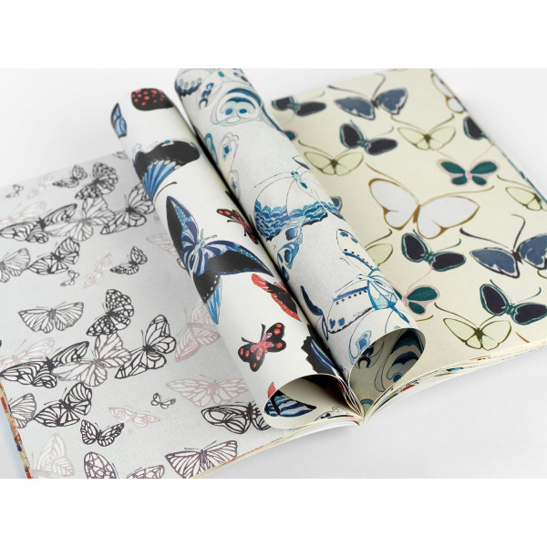 Papiers créatifs - Papillons japonais - Scrapbooking - 12 feuilles - 50x70cm