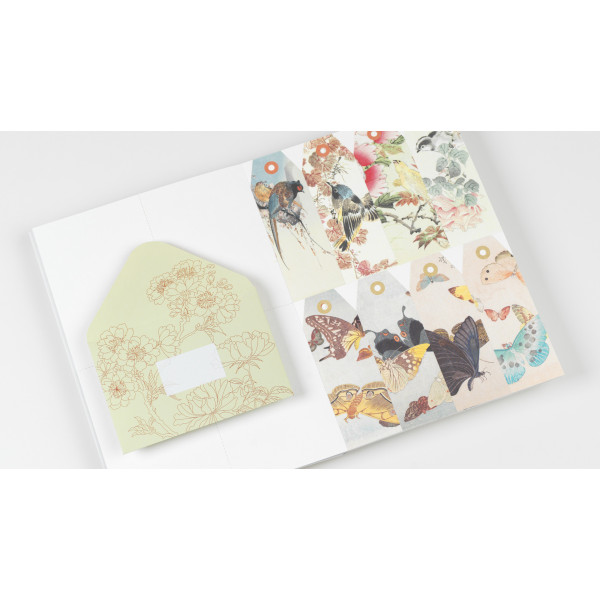 Cahier scrapbooking - Illustrations japonaises - Cartes, enveloppes, autocollants - Pepin