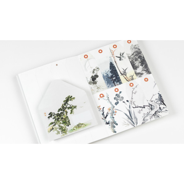Cahier scrapbooking - Illustrations japonaises - Cartes, enveloppes, autocollants - Pepin