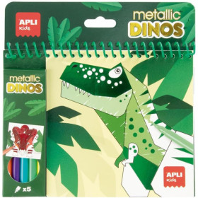 photo-Coloriage - Dinosaures - 5 feutres + 20 illustrations - Dès 3 ans - Apli Kids