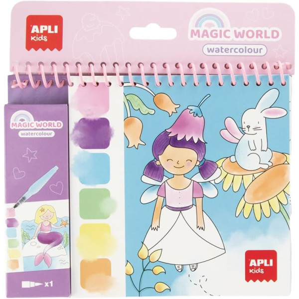 photo-Coloriage - Peinture aquarelle - Princesses et sirènes - Pinceau inclus + 20 illustrations - Dès 5 ans