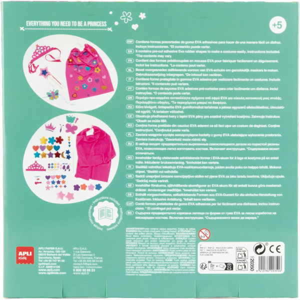 Kit pour créer un déguisement de princesse - Baguette, cape, couronne - Dès 3 ans - Apli Kids