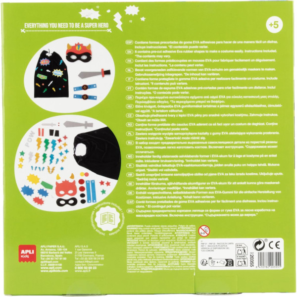 Kit pour créer un déguisement de Super héros - Cape, masque, épée - Dès 3 ans - Apli Kids