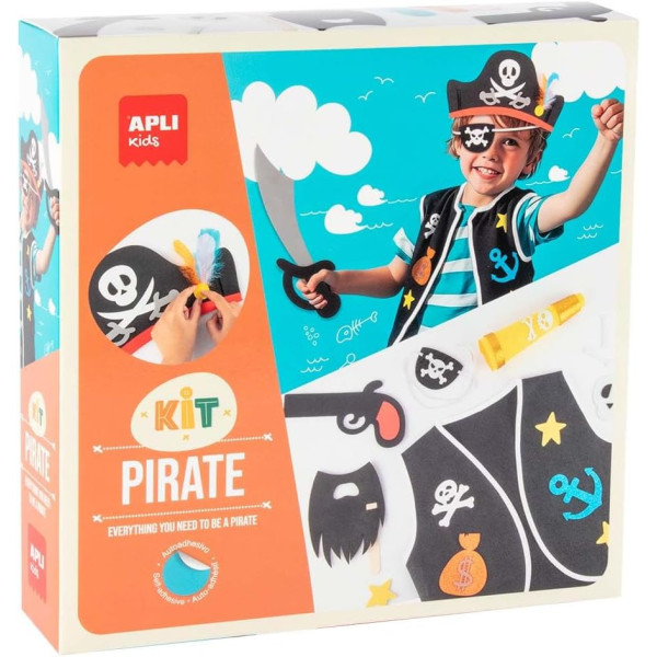 photo-Kit pour créer un déguisement de Pirate - Chapeau, épée, gilet - Dès 3 ans - Apli Kids