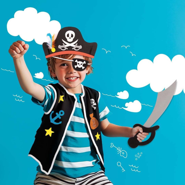 Kit pour créer un déguisement de Pirate - Chapeau, épée, gilet - Dès 3 ans - Apli Kids