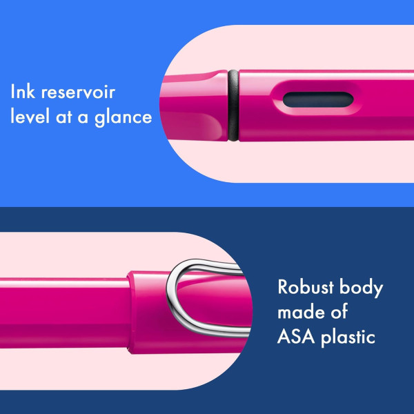 Stylo plume - Mine moyenne M - Gaucher - LAMY - Safari - Rose - Rechargeable