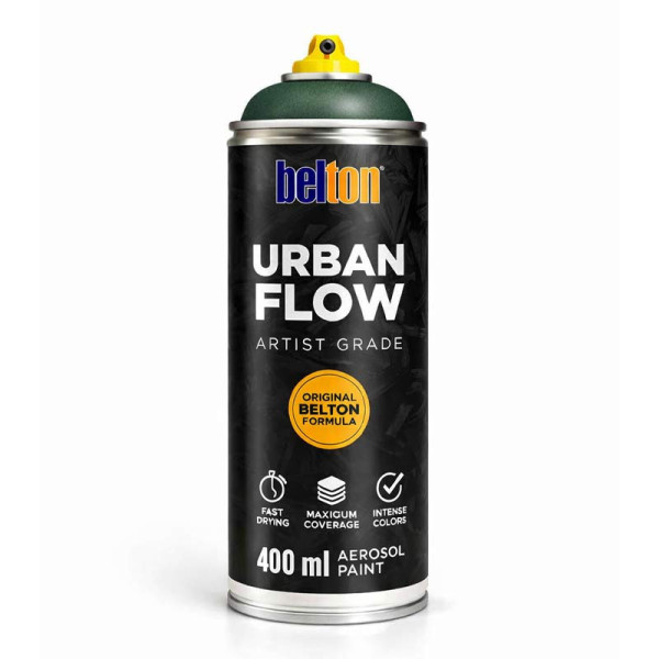 photo-Bombe de peinture - Vert feuillage - Belton - Urban Flow - 400ml - Haute couvrance