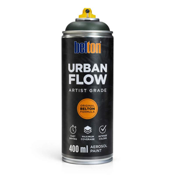 photo-Bombe de peinture - Vert noir - Belton - Urban Flow - 400ml - Haute couvrance