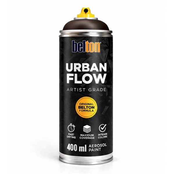 photo-Bombe de peinture - Marron foncé - Belton - Urban Flow - 400ml - Haute couvrance