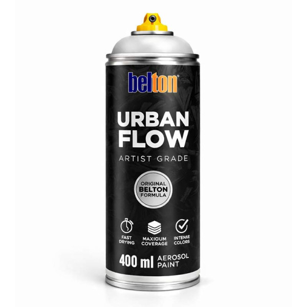 photo-Bombe de peinture - Argent - Belton - Urban Flow - 400ml - Haute couvrance