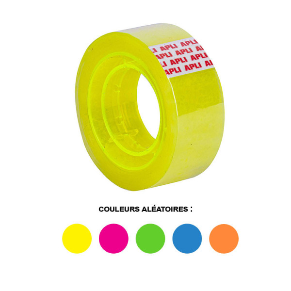 photo-Rubans adhésif transparent 19mmx20m couleurs fluo