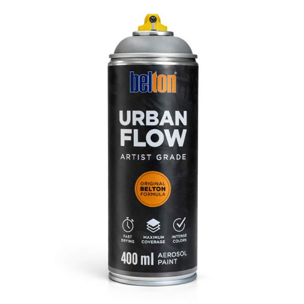 photo-Bombe de peinture - Gris acier - Belton - Urban Flow - 400ml - Haute couvrance
