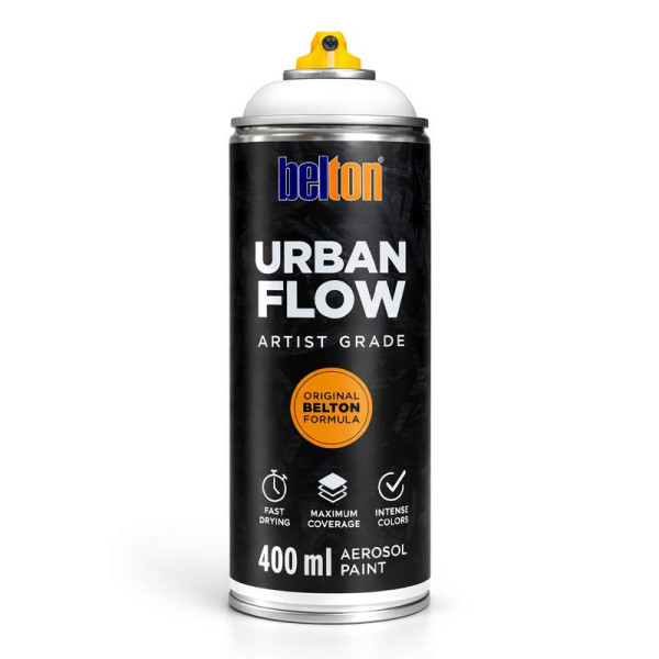 photo-Bombe de peinture - Blanc pur - Belton - Urban Flow - 400ml - Haute couvrance